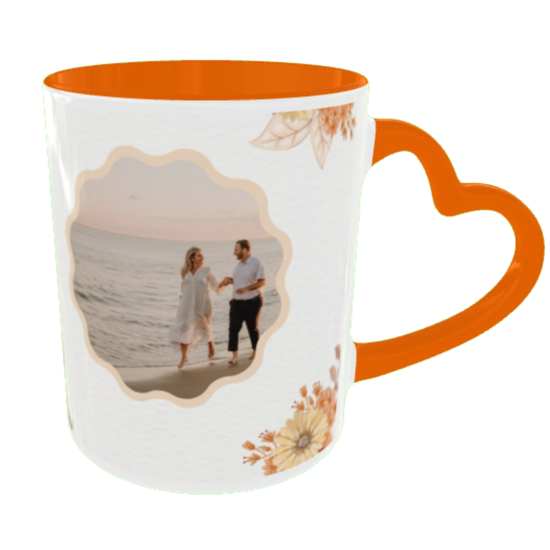 Customized Coffee Mugs For Couple in Orange ( anniversary )