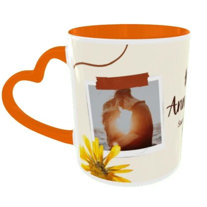 Customized Coffee Mugs For Couple in Orange ( anniversary )