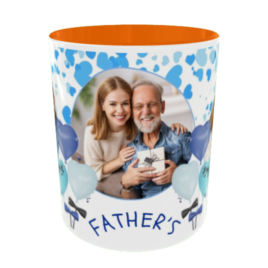 Customized Coffee Mugs For Dad in Orange ( Your Super Hero )