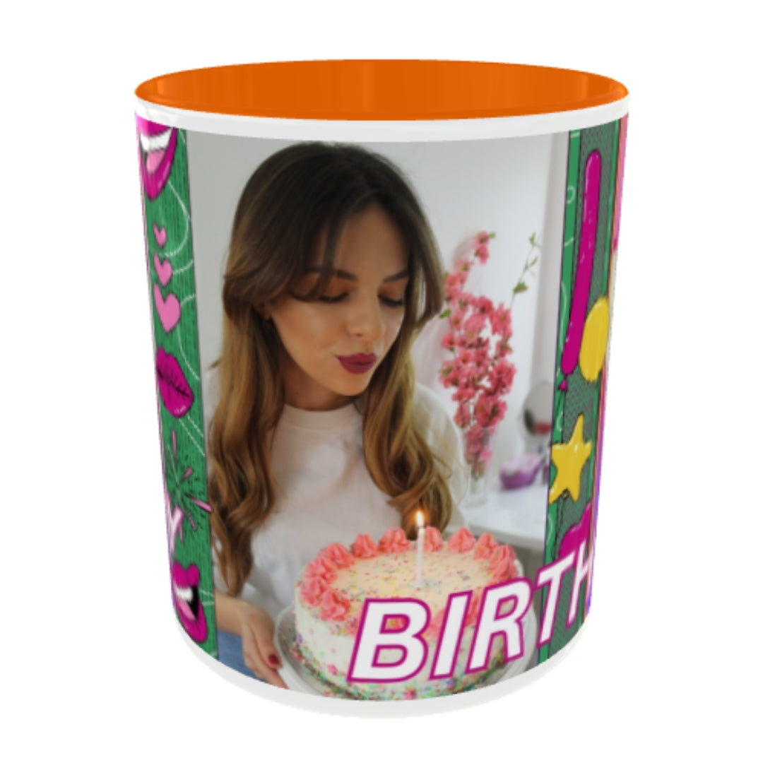 Customized Coffee Mugs For Birthday in Orange