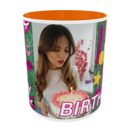 Customized Coffee Mugs For Birthday in Orange