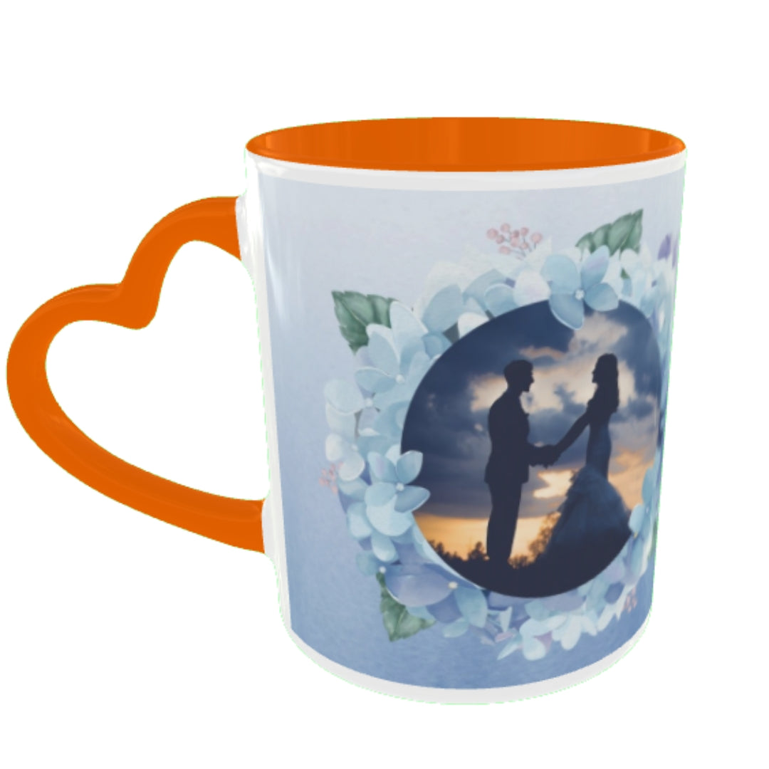 Customized Coffee Mugs For Couple in Orange ( anniversary )